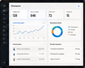 Dashboard e web app con grafici e moduli: piattaforme digitali KrealizzIAmo